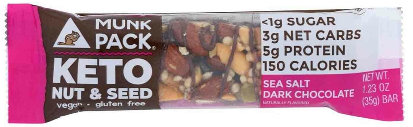 Munk Pack Keto Nut And Seed Sea Salt Dark Chocolate Bar 35g