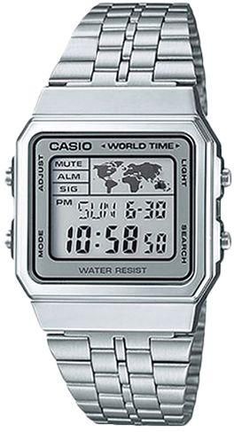 Casio Women's Silver Dial Stainless Steel Band Watch - A500WA-7