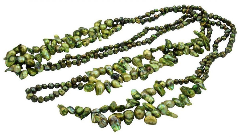 VP Jewels Women's Alloy Rhodium Plated Verdant Greek Pearl and Shell Necklace - 589