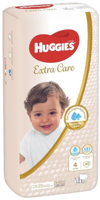HUGGIES EXTRA CARE (GOLD) 40's (size 4) 8-14Kgs 