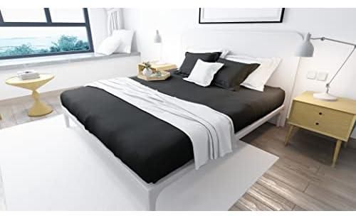 طقم ملاية سرير باستك - 3 قطع - اسود (120×200 سم)، قطن، مُخطط