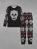 Gothic Christmas Snowflake Skulls Knitted 3D Print T-shirt and Jogger Pants Pajama Set For Men - 2xl