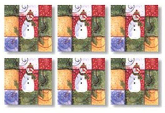 Photo Block Christmas Set Of 6 Fiberboard Wood Tea Coaster - 9 X 9 Cm