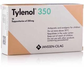 Tylenol 350 Mg, Suppositories, Analgesic & Antipyretic - 10 Pcs
