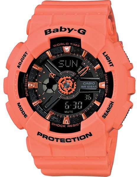 Casio Baby-G Digital-Analog Women's Casual Watch, Orange - BA111-4A2