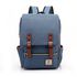 Men Male Canvas College School Student Backpack Casual Rucksacks 16 Inch Travel Bag Laptop Bags Women Bags - Blue
