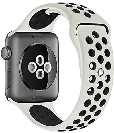 Silicone Watch Band For Apple 44" mm white&black