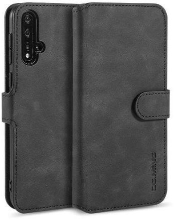 DG.MING Retro Oil Side Horizontal Flip Case With Holder & Card Slots & Wallet For Huawei Nova 5 / Nova 5 Pro(Black)