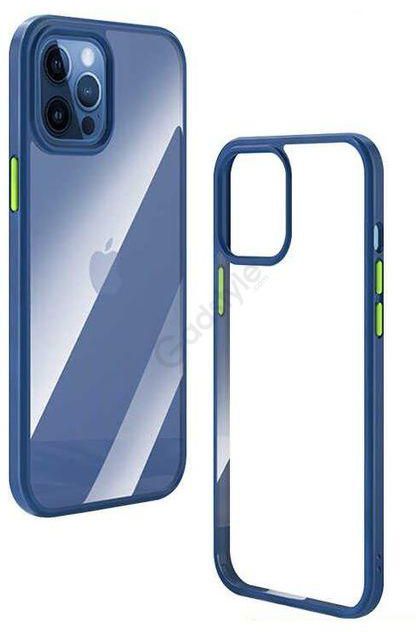 Soft Transparent PC/TPU Case For I IPhone 12PRO MAX With Color Frame- DARKBLUE