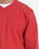 Andora Solid Sweatshirt V-Neck - Melon Red