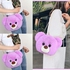 Cute Teddy Bear Sling Fluffy Shoulder Cross Bag - Purble
