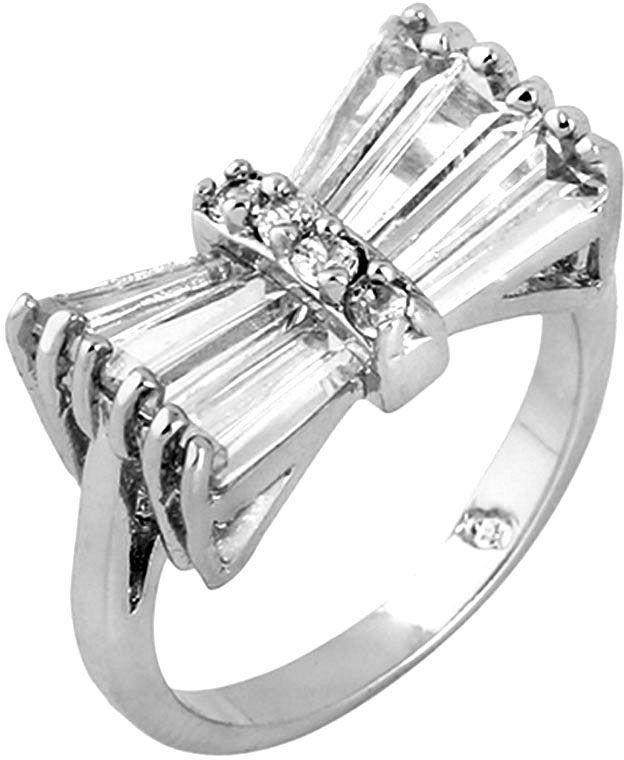 18k white gold plated crystal Zircon ladies fashion diamond Silver Ring