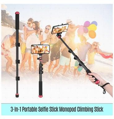 3-In-1 Portable Selfie Stick Black