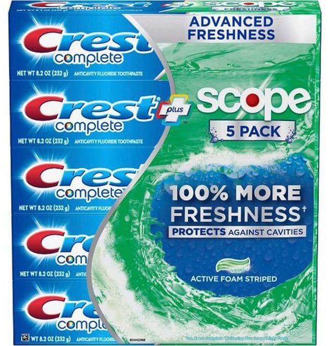 Crest Complete Toothpaste Plus Scope Advanced Whitening (232g X 5)
