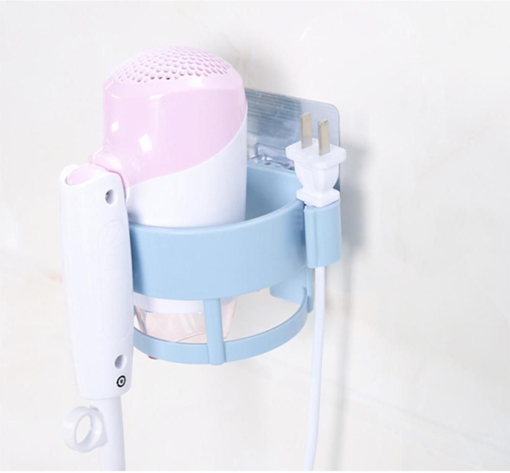 Osuki Strong Seamless Home Wall Hair Dryer Holder Rack (Blue)