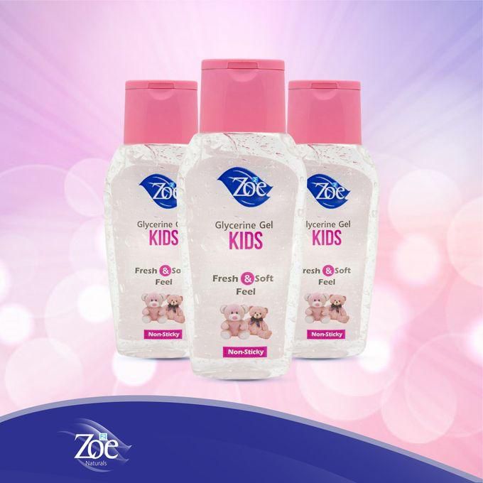 Zoe 3pc Kids Glycerine Gel Non Sticky Fresh Soft Feel Moisurizer