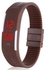 Genius Unisex Digital LED Dial Silicone Band Watch – Brown