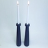 Two Piece Candle Holder Set, Made Of Artificial Marble Wood Fruit .