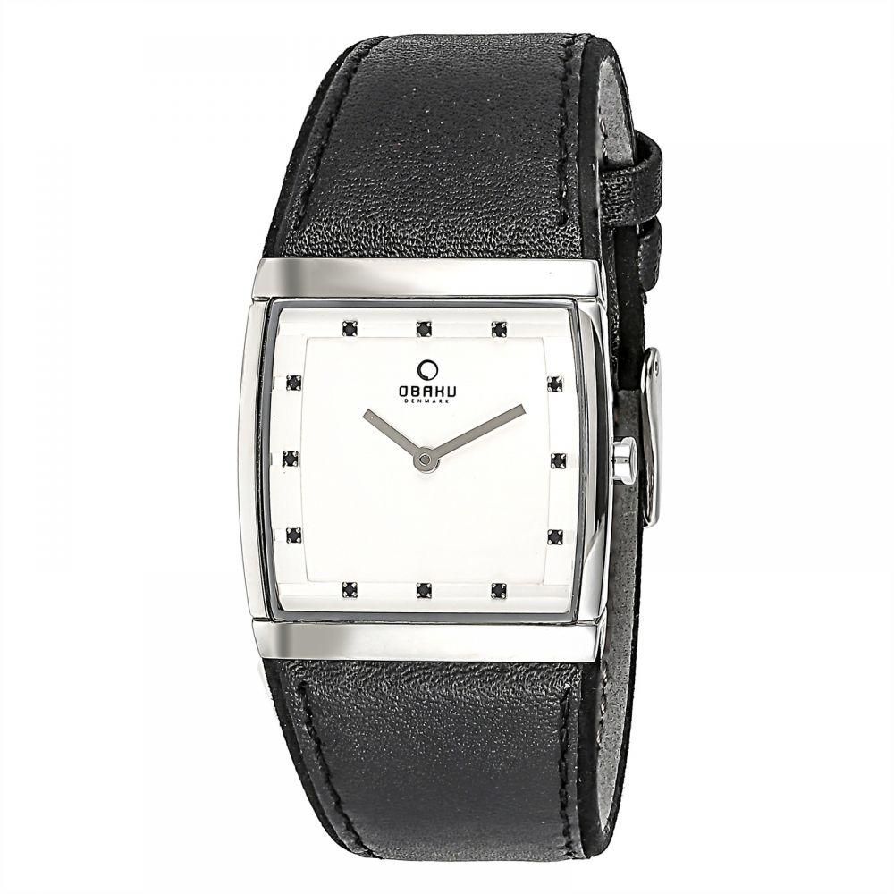Obaku Women's White Dial Leather Band Watch - V102LCCRB