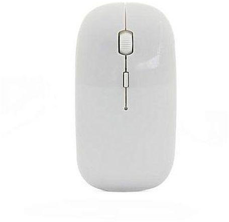 Ultra-thin 2.4Ghz Wireless Mouse Super Slim 1600DPI Ajustable Optical USB Receiver Gaming Mice For Computer Laptop PC(White)