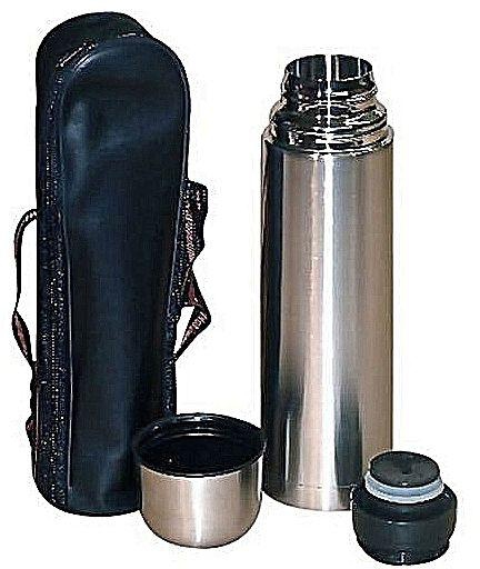 Stainless Steel Thermos Vacuum Flask 0.5 Litres Plus FREE Pouch Bag 