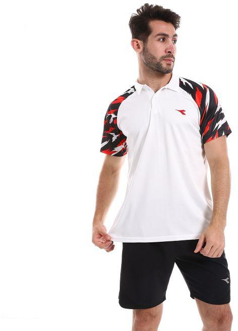 Diadora Sports Men Polo Shirt - White/Red