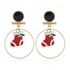 Christmas Exaggerated Sock Round Drop Earrings