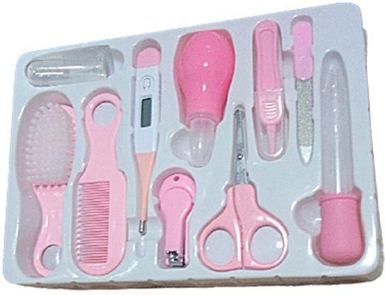 10 Peices Baby Grooming Nair,hair, Care Kit Pink Color