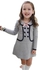Grey Cotton Casual Dress For Girls