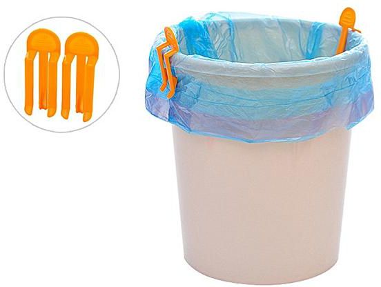 Lovely Trash Bag Fixed Clip Waste Basket Rubbish Bin Garbage Can Clamp 2Pcs 