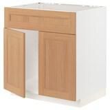 METOD خزانة قاعدة لحوض مع بابين/واجهة, أبيض/Vedhamn سنديان, ‎80x60 سم‏ - IKEA
