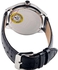 Men's Casual Leather Analog Quartz Wrist Watch Silver/Black