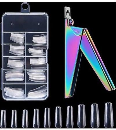 100-Piece Nail Tips With Clipper Multicolour