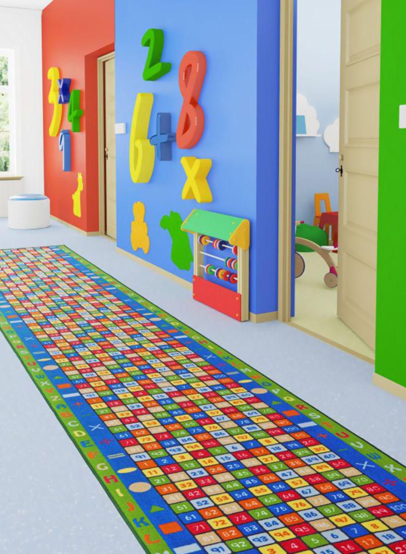 Math Carpet Multicolour 120x450 centimeter