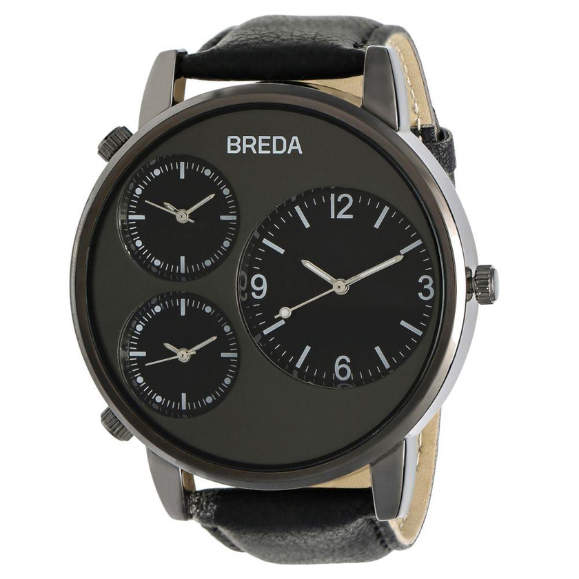 Breda Mitchell Men's Black Dial Leather Band Watch - 1627 -B