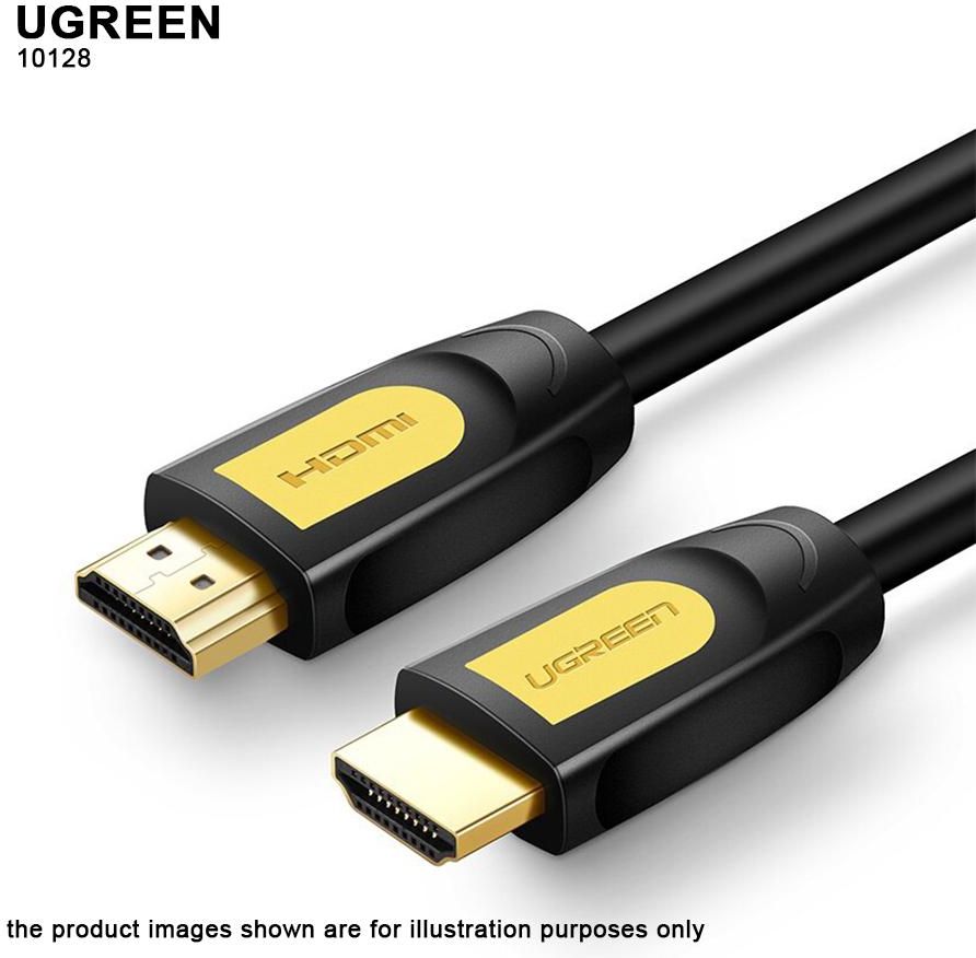 UGREEN HDMI Round Cable 1.5m High Speed HDMI Cable (Black/Yellow)