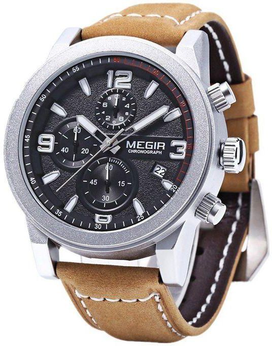 MEGIR M2026 Quartz Leather Watch - for Men - Brown