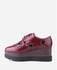 Joelle Lace-Up Funky Wedges with Stars Detail - Maroon