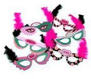 The party station Bachelorette Party Masks With Feathers - 6 Pcs