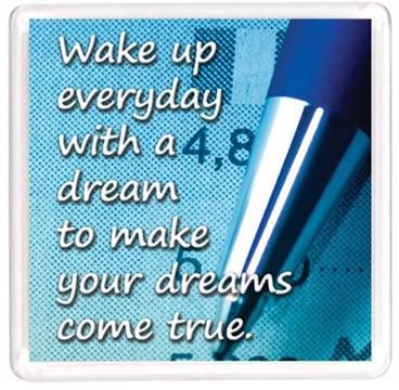 Dubai Motivation Quote Magnet Blue/White 64x64millimeter