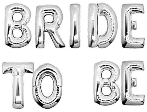 9 Letters Silver BRIDE TO BE Foil Balloon Wedding
