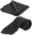 Fashion Black Men's Tie With Pocket Square/pochette/pocketchief