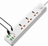 Tycom Power Strip Surge Protector with USB- Extension Cord Flat Plug with Widely 3 AC Outlet and 6 USB, Small Desktop Station with 6 ft Power Cord, Compact Socket (3G4U2C-S50)