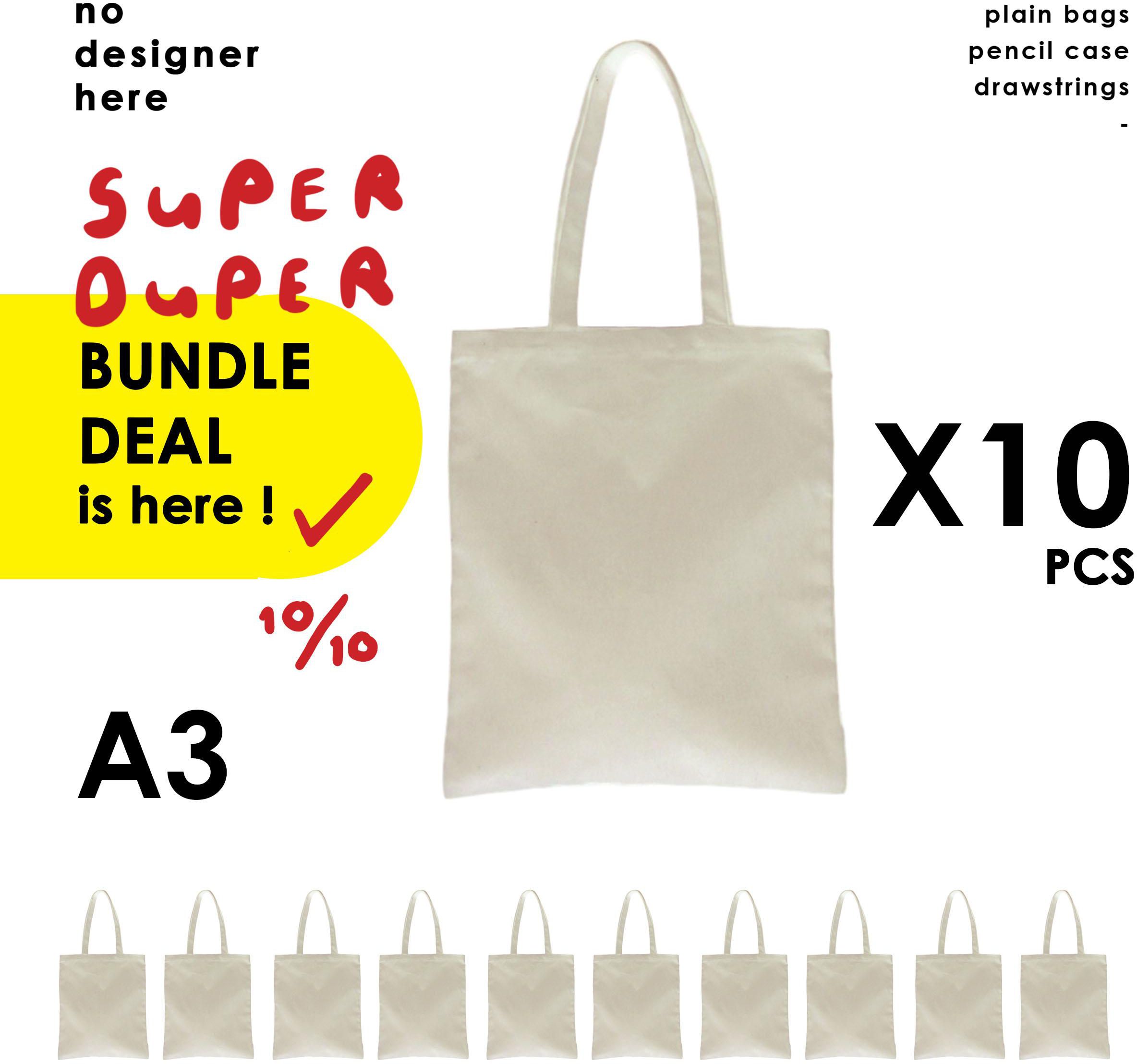 Cotton Tote Bag - Buy 10 Free 1 (Beige)