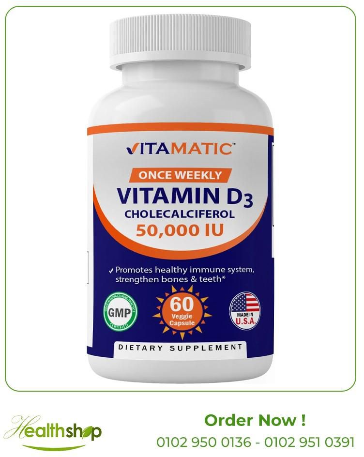 Vitamin D3 50,000 IU - 60 Veg Capsules - 1 year supply
