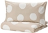 KLYNNETÅG Duvet cover and pillowcase - beige/white/dotted 150x200/50x80 cm