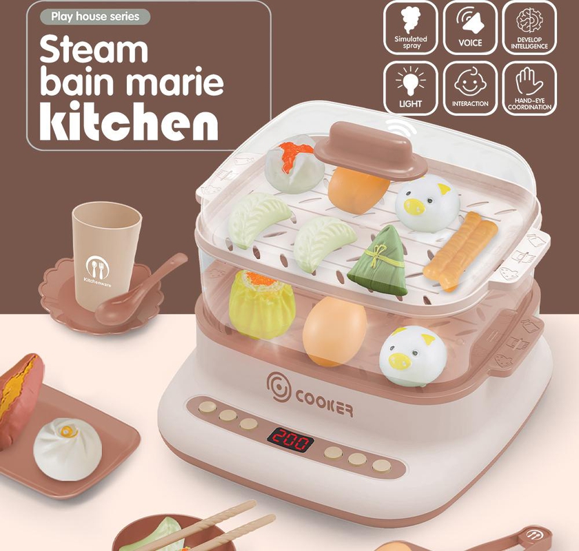 [Steam &amp; Sound] Grill Steampot Hotpot Food Cooking Pretend Play Play Cook
