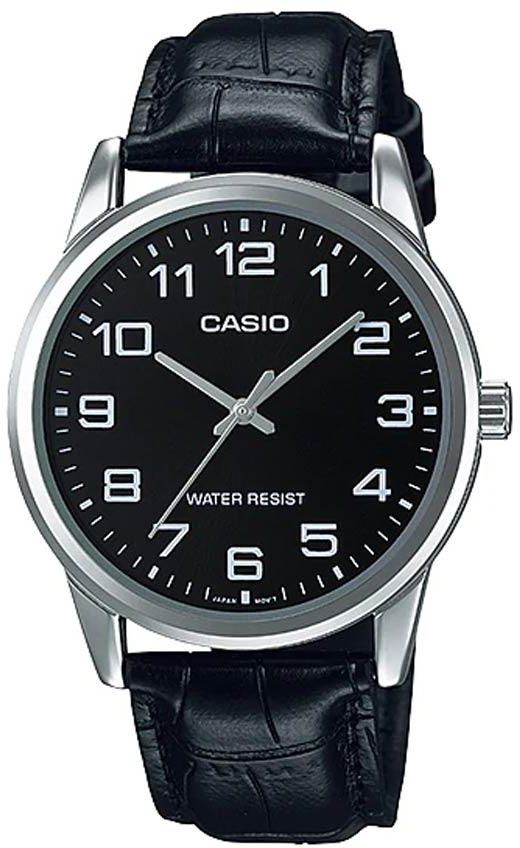 Casio MTP-V001L-1BUDF Men’s Analog Black Leather Small Dress Watch