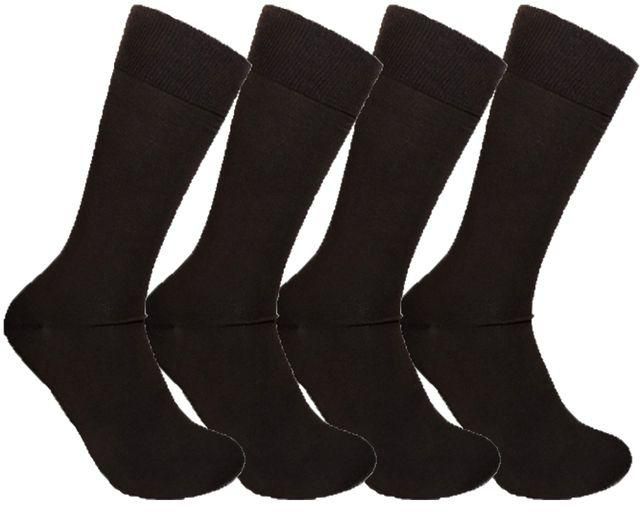 Solo Men Classic Long Brown Socks Pack 4 Pairs