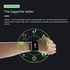 ساعة ذكية ID116 للرجال والنساء، ساعة ذكية بلوتوث تعمل باللمس لاجهزة اندرويد وiOS - للنساء، أسود